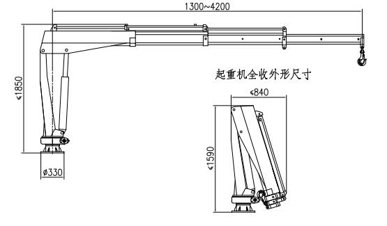 王牌1吨微型遥控随车吊吊机尺寸图片 王牌1吨微型遥控随车吊吊机尺寸图片