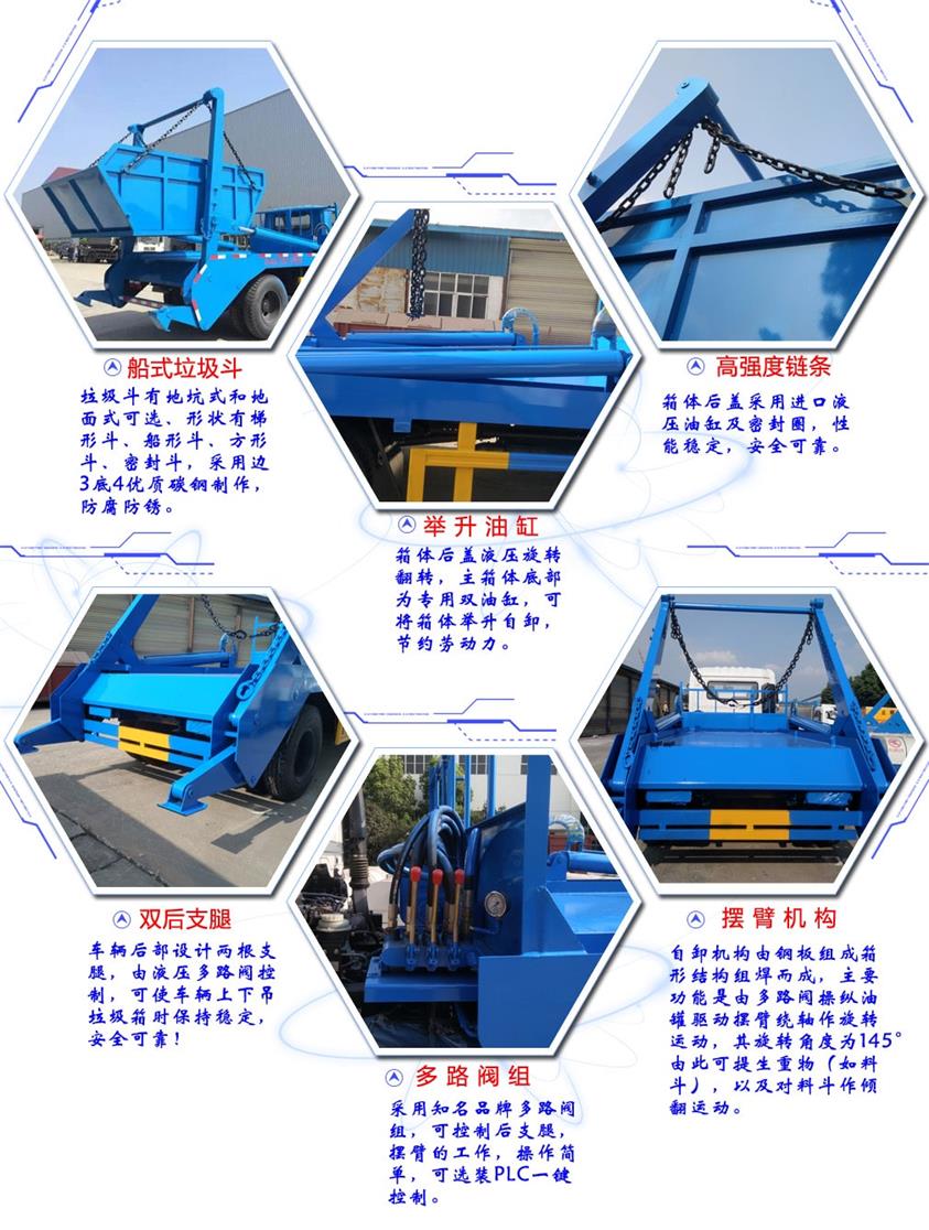 东风4方摆臂式垃圾车详细配置一览 东风4方摆臂式垃圾车详细配置一览